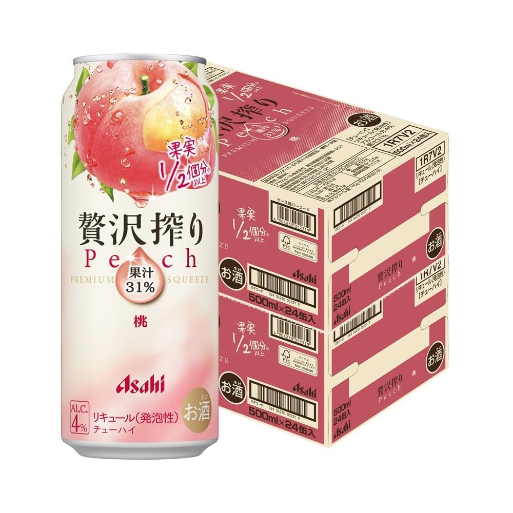 Amazon.co.jp: アサヒ 贅沢搾り 桃 500ml×48本/2ケース : 食品・飲料・お酒